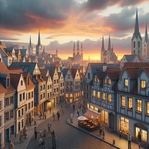 Serene European Cityscape at Sunset