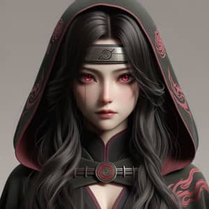 Female Itachi Uchiha - Dark-Haired Mystery with Red and Black Eyes