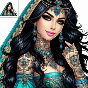 Enchanting Middle-Eastern Woman: Gorgeous Princess Jasmine with Tattoos