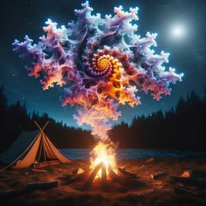 Campfire Smoke Transforms into Vibrant Geometric Fractal