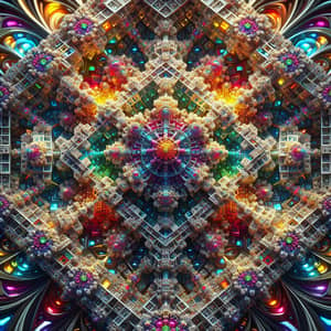 Colorful Metallic Geometrical Fractal Art