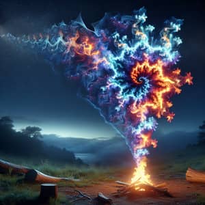 Campfire Smoke Transforms into Colorful Fractal Art