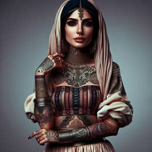 Attractive Middle-Eastern Woman: Princess Jasmine Tattooed Look