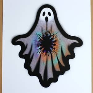 Black and White Ghost Stencil with Holographic Interior