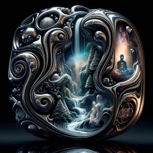 Liquid Metal Object Reflecting Nature and Spirit