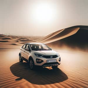 White Tata Nexon HP14D4321 in Dubai Desert