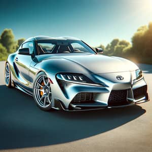 Bright Silver Toyota Supra - Sleek Design | Modern Headlights