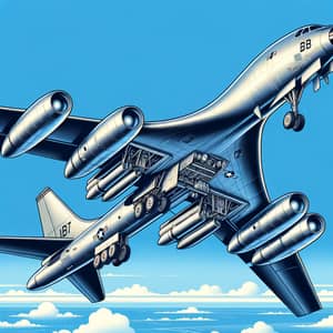 Historical Boeing B-1B Bomber Airplane Illustration