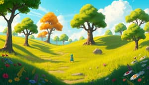 Vibrant 2D Game Background for Fantasy Adventures