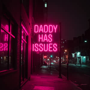 DADDY HAS ISSUES Neon Sign in Pink