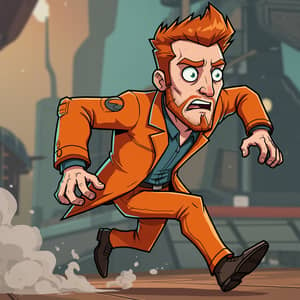 Cartoon Character in Orange Suit - Lethal Company