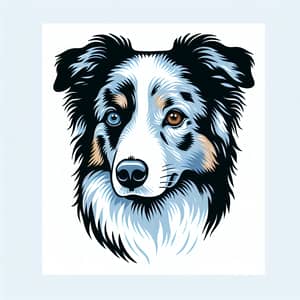 Australian Shepherd Blue Merle Drawing