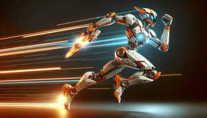 Orange and White Gundam in Dynamic Pose with Beam Sabre