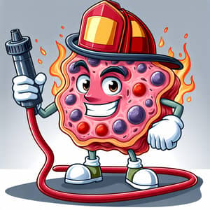 Neutrophil Cell as a Cartoon Firefighter Hero