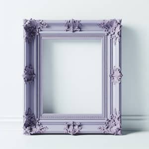 Elegant Lavender Frame on White Background