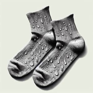 Sweaty Grey Socks After 12-Hour Wear | Damp and Soaked