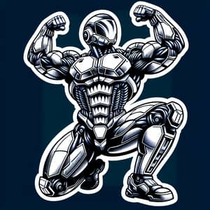 Futuristic Soldier Robot Flexing - Strength & Power