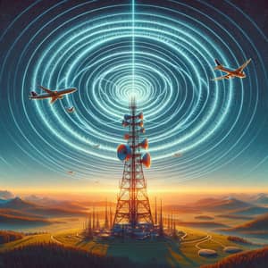 Powerful Antenna Waves Encompassing Planes - Signal Range