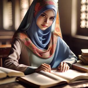 Graceful South Asian Female Student in Traditional Attire