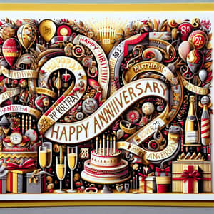 Happy Birthday & Anniversary Greeting Card | 28th November Celebration