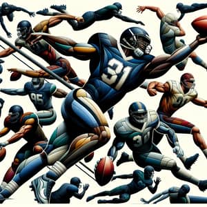 Abstract Football Players in Action Art