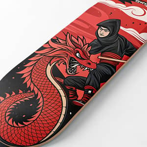 Dragon Ninja Skateboard Deck in Red & Black