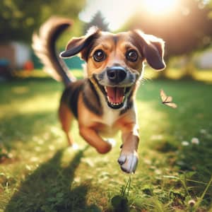 Medium-Sized Dog Enjoying Sunny Day in Natural Habitat