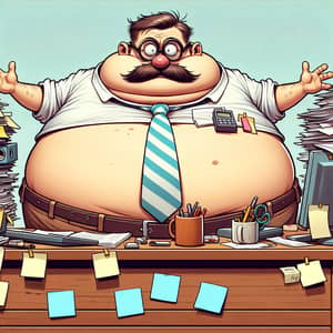 Funny Cartoon Office Worker Illustration