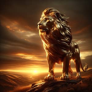 Majestic Golden Lion: Strength & Leadership Symbol