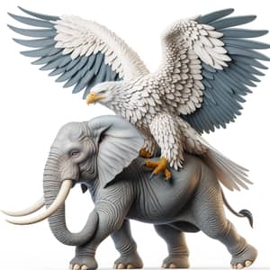 Impressive Elephant Balancing on White Eagle