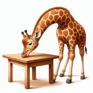 Giraffe Eating a Table - Nature's Curious Feeder