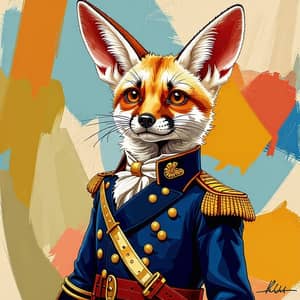 Whimsical Fennec Fox in Historical Brunswick Uniform