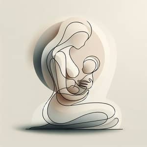 Minimalist Artwork Capturing Motherhood Essence