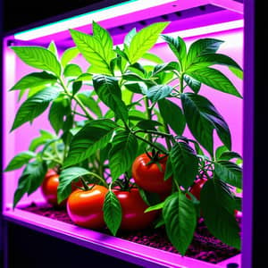 Thriving Tomato Plants in LED Grow Box