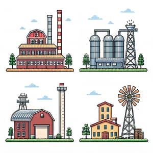 32x32 Pixel Art Economic Buildings Sprite Sheet