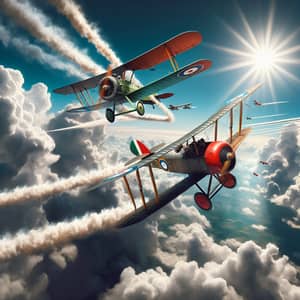 Thrilling WW1 Biplane Dogfight in Crystal Blue Sky