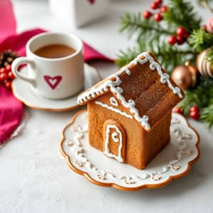 Delicious Gingerbread on a Saucer