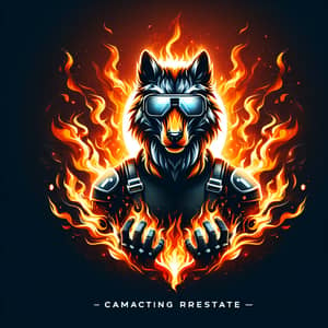 Futurist Animal Avatar for Romanian Firefighters in Dynamic Flames