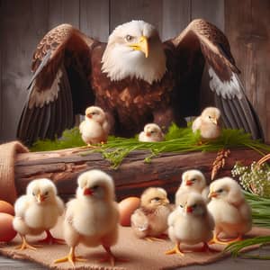 Baby Chickens and Giant Eagle - Wildlife Encounter