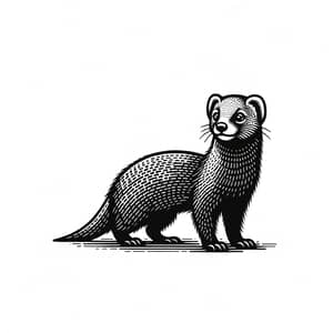 Elegant Mongoose Sketch in Black and White