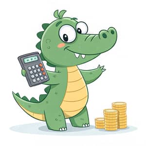 Cute Alligator Mascot for Bill Splitting App