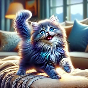 Twilight-Colored Feline: Joyful and Playful Companion