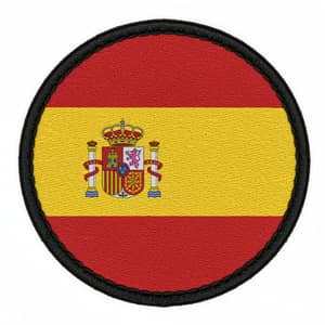 Round Military Patch with Spanish Flag Design