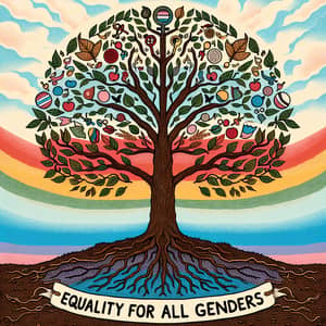 Gender Equality Illustration: Unity Among Different Genders