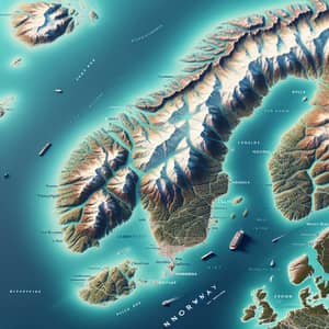 Satellite View of Tromsø, Uløya, and Hammerfest | Norway Map