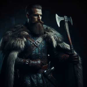 Scandinavian Viking in Leather Armor - Grimdark Style