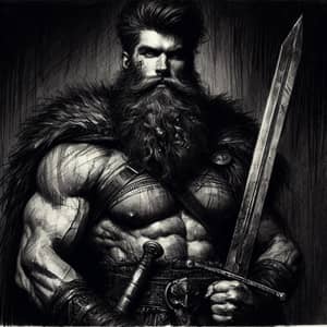 Powerful Barbarian Warrior | Gothic Art Style