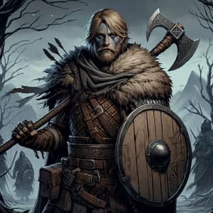 Grimdark Viking Hunter Character Illustration