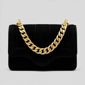 Stylish Black Franchie with Gold Chain