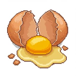 Pixel Art of Broken Egg Shapes